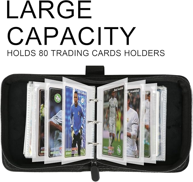 Mini Card Binder 1 Pocket, 80 Pockets Trading Card Binder, Premium Small 2 Pocket Trading Card Collection Album Folder with 40 Sleeves Double Sided - Gifts for Kids (Blue)
