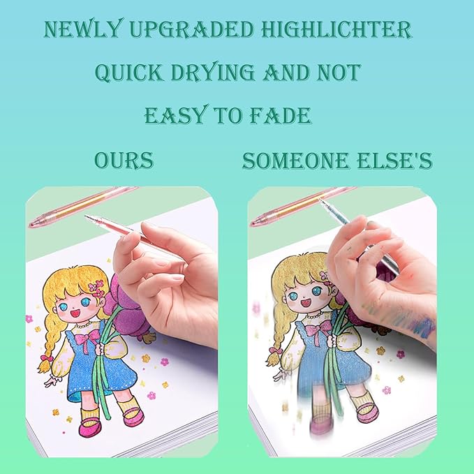 Glitter Gel Pen Set 2026 - 18 Color Neon & Rainbow Gel Markers for Adult Coloring Books, Drawing, Scrapbooking, and Art Projects - Premium Quality, Smooth, Non-Smearing, Vibrant Colored Gel Pens