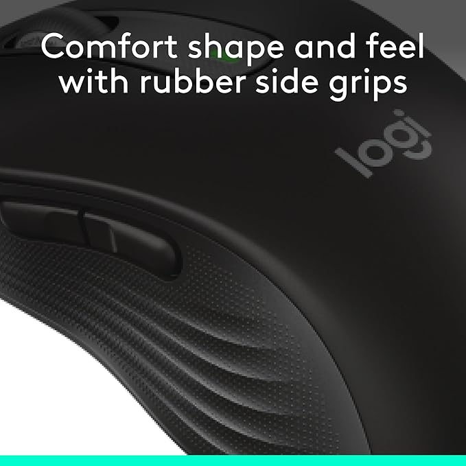 Logitech Signature M650 Wireless Mouse - for Small to Medium Sized Hands, 2-Year Battery, Silent Clicks, Customizable Side Buttons, Bluetooth, Multi-Device Compatibility - Black (Renewed)