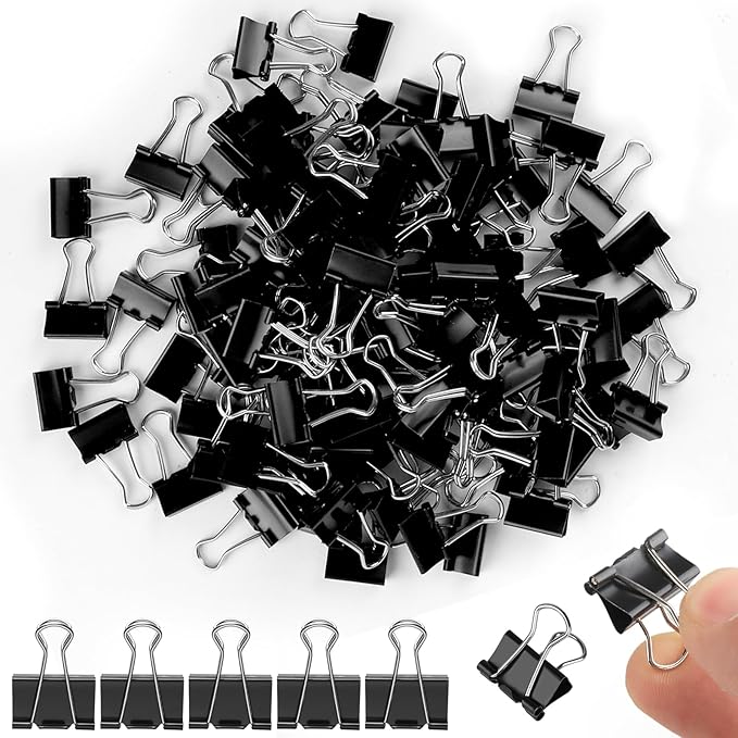Ufmarine Mini Binder Clips, 144 Pcs Small Binder Clips 15mm, Small Paper Clips for Office Supplies