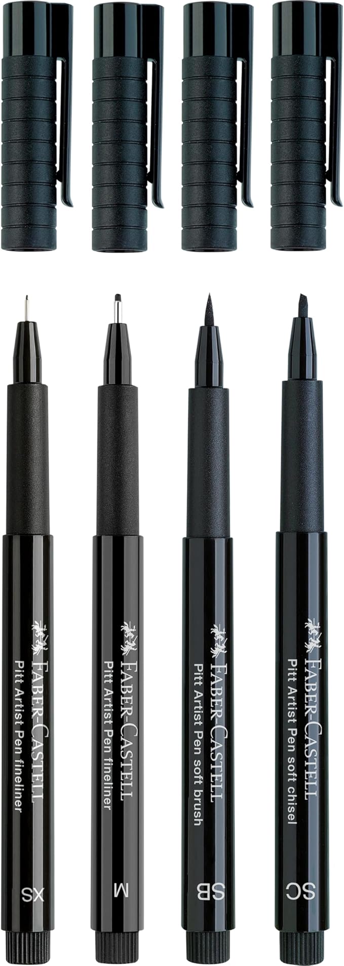 Faber-Castell Pitt Artist Pen Black Manga Drawing Kit - 4 Count, Assorted Nibs – Anime and Manga Drawing Kit