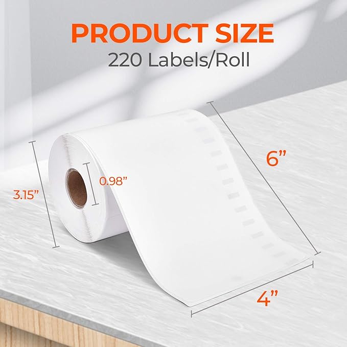 White Label Holder+4"x6" Direct Thermal Shipping Label 220 Labels/Roll+130B Bluetooth Thermal Label Printer