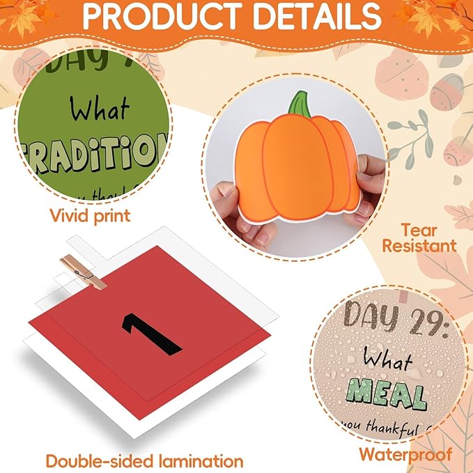 Thanksgiving Bulletin Board Set Fall Classroom Decorations Autumn Paper Cutouts 30 Days of Thankfulness Bulletin Board Maple Leaves Cutout for School Classroom Home Office Wall Door Decor Supplies