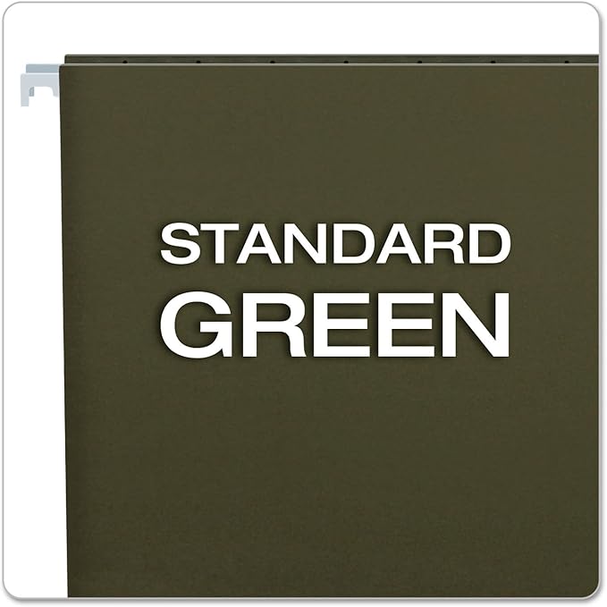 Pendaflex Recycled Hanging Folders, Letter Size, Standard Green, 25/BX (81600), Standard Green - No Tabs