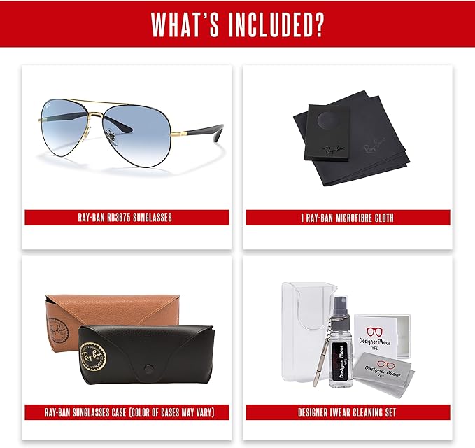 Ray-Ban RB3675 Aviator Sunglasses for Men for Women +BUNDLE with ACCESSORY EYEWEAR KIT