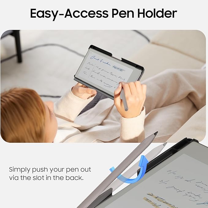 Fintie Case for 7.3" Remarkable Paper Pro Move 2025, [Built-in Pen Holder] PU Leather Hard Back Shell Flip Standing Cover Auto Wake/Sleep with Card Slot, Rose Gold