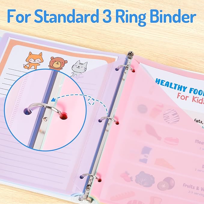 Forvencer 8 Count Dividers with Two Pockets, 8 tab Binder Dividers for 3 Ring Binder Organizer, Binder Divider with Tabs for School Office and Home, 1 Set