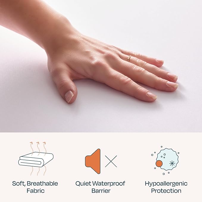 Linenspa Mattress Protector Twin XL - Waterproof, Breathable, Deep Pocket Fitted Sheet Style