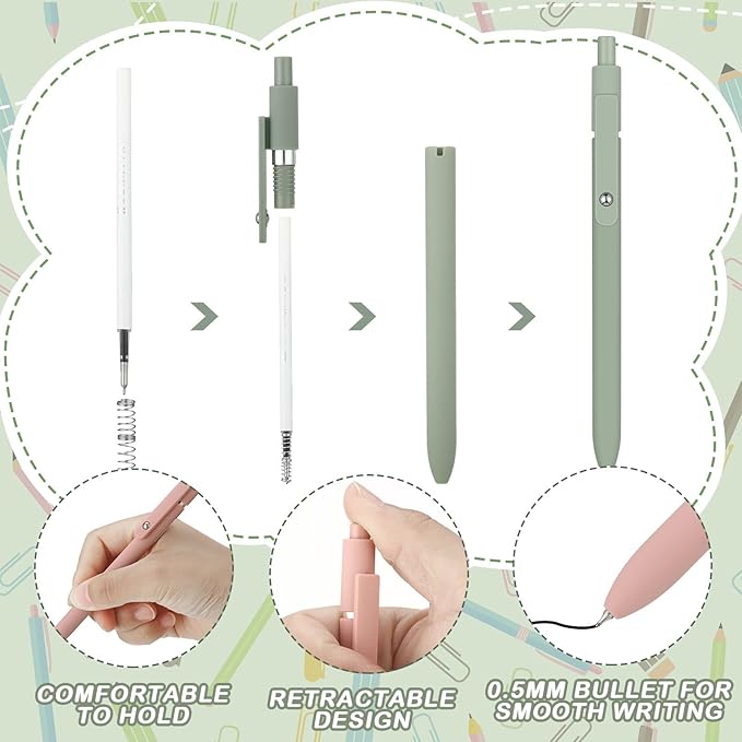17 Pcs Aesthetic Bible Highlighter and Pen Set Bible Highlighters No Bleed Through Set 12 Pastel Highlighter Colored Markers 5 Cute Gel Pens for School Bibles Study Journaling Supplies(Simple Style)