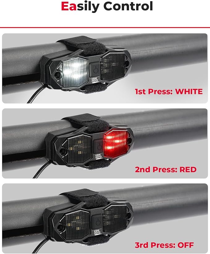 KEMIMOTO UTV Dome Light Vehicle Cab LED Light, Red White Bright Waterproof Solid Golf Cart Roll Cage Lighting, Compatible with RV Truck Tractor Polaris RZR Ranger Can Am Maverick Defender