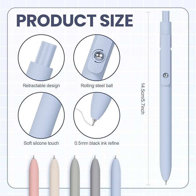 Gueevin 17 Pcs Aesthetic Highlighters Gel Pens and Mechanical Pencils Set Morandi Ink and Dual Tip Highlighters Smooth Writing Pens for Bible Journal Planner Office Supplies