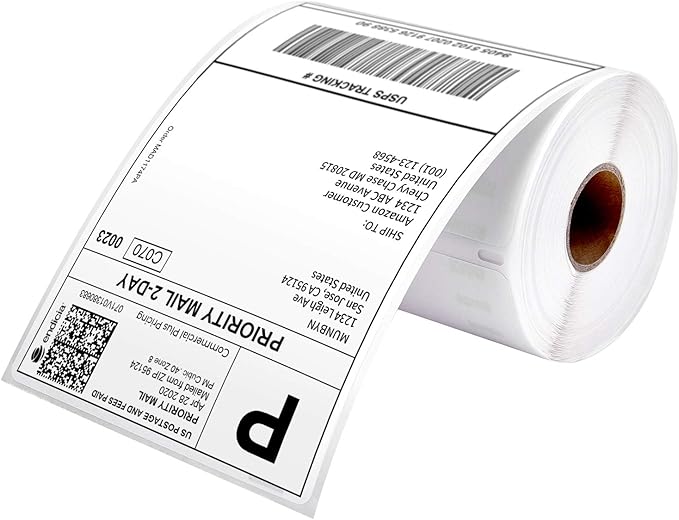 White Label Holder+4"x6" Direct Thermal Shipping Label 220 Labels/Roll+130B Bluetooth Thermal Label Printer