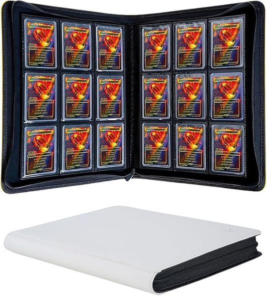 Top loader Binder - Holds 288+ Top Loaders for Cards, 9 Pocket Top Loader Binders with Sleeves for 3" x 4" Rigid Card Holders for TCG, MTG,Sports and other Standard Card (White)