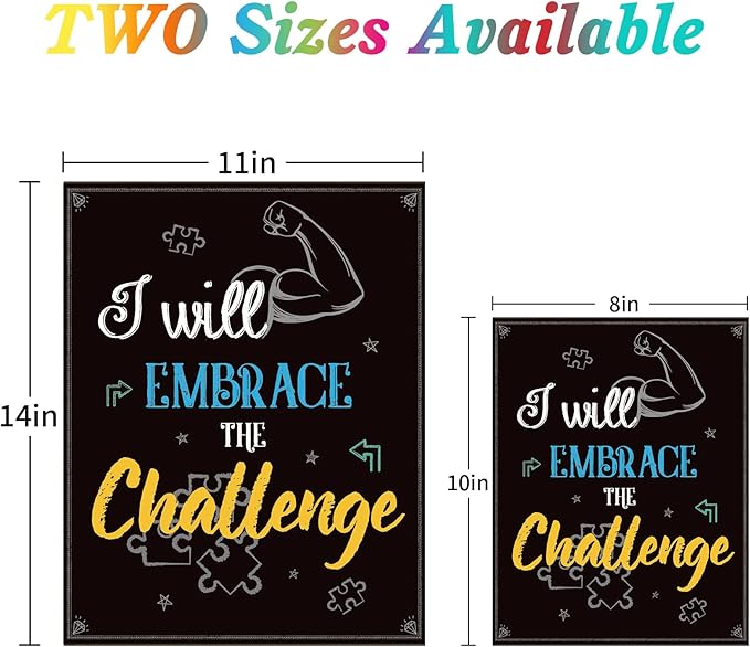 Classroom Decorations, 21 Pcs Growth Mindset Posters Bulletin Board Decorations for School Office Home- 11 x 14 Inch