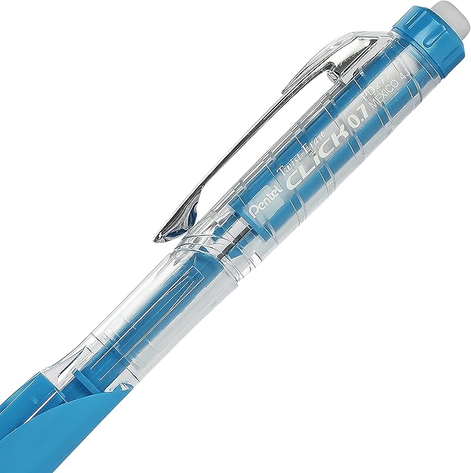 Pentel Twist Erase Click Automatic Pencil with 2 Eraser Refills and Lead, 0.7mm, Assorted Barrels, Color May Vary, 2 Pack (PD277TLEBP2)