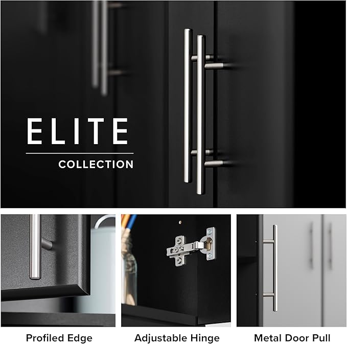 Prepac Elite 16” Wide Storage Cabinet, Base Cabinet with 1 Drawer and 1 Adjustable Shelf Ideal for Garage, Cabinet, Kitchen, Home Office, 16”W x 36”H x 24”D, Black