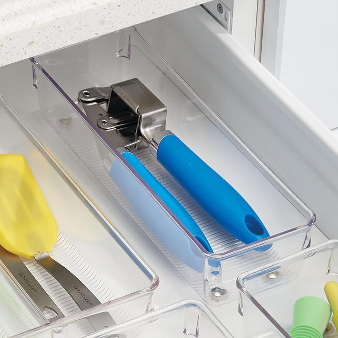 iDesign Linus BPA-Free Plastic Drawer Organizer - 3.25" x 9.75" x 2.25", Clear
