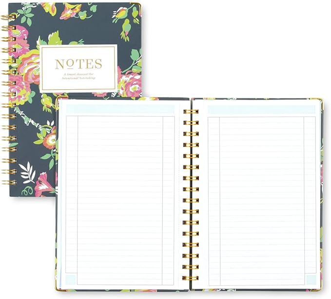 Blue Sky Day Designer for Notebook Journal, 160 Ruled Pages, Twin-Wire Binding, Hardcover, 5.75'' x 8.5'', Peyton Navy
