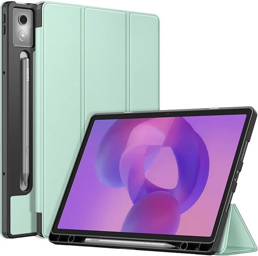 Fintie Case for Lenovo Idea Tab Pro 12.7 inch 2025 (TB-373FU/ TB-375FC) - Ultra-Thin Soft TPU Back Cover Protective Case with Pen Holder and Auto Sleep/Wake (Green)