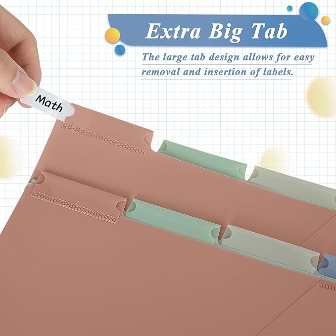 3 Sets 5 Tab Binder Dividers with Pockets for 3 Ring Plastic Binders 8.5 x 11 Inches 3 Hole Punched Page Dividers Sturdy Colorful Dividers for Office School Business Home Organizer (Boho Color)