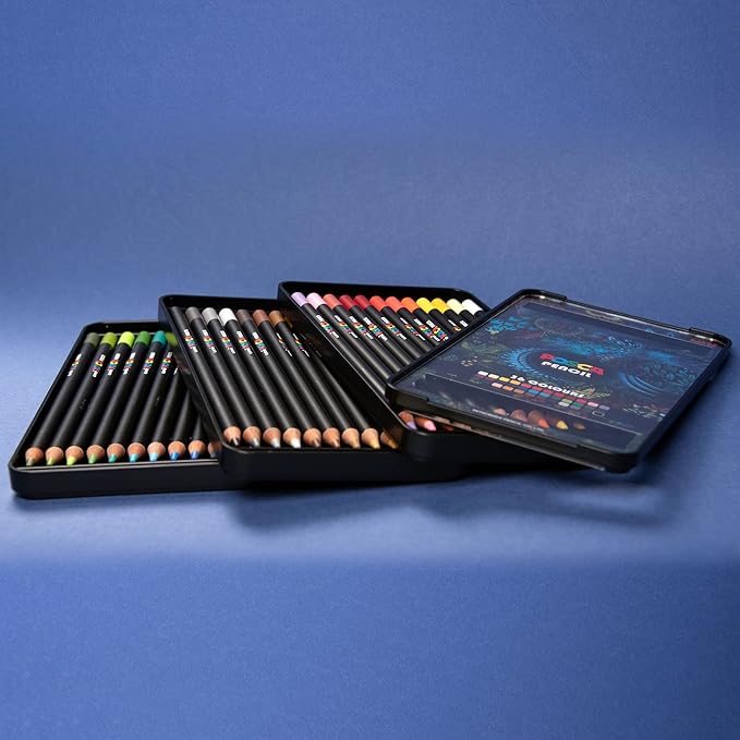 uni POSCA Colored Pencils, 4.0mm Lead, Assorted Set, 36 Pack