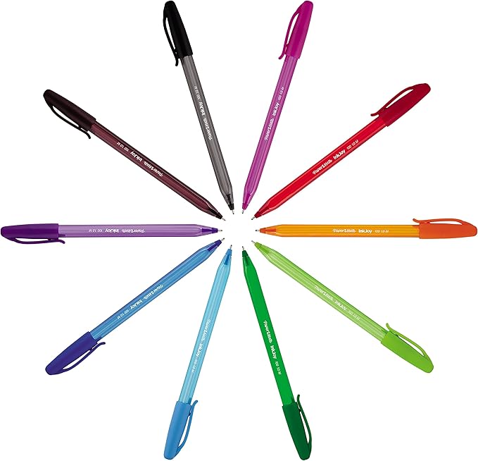 Paper Mate InkJoy 100ST Ballpoint Pens, Medium Point (1.0mm), Assorted, 18 Count (Pack of 2)