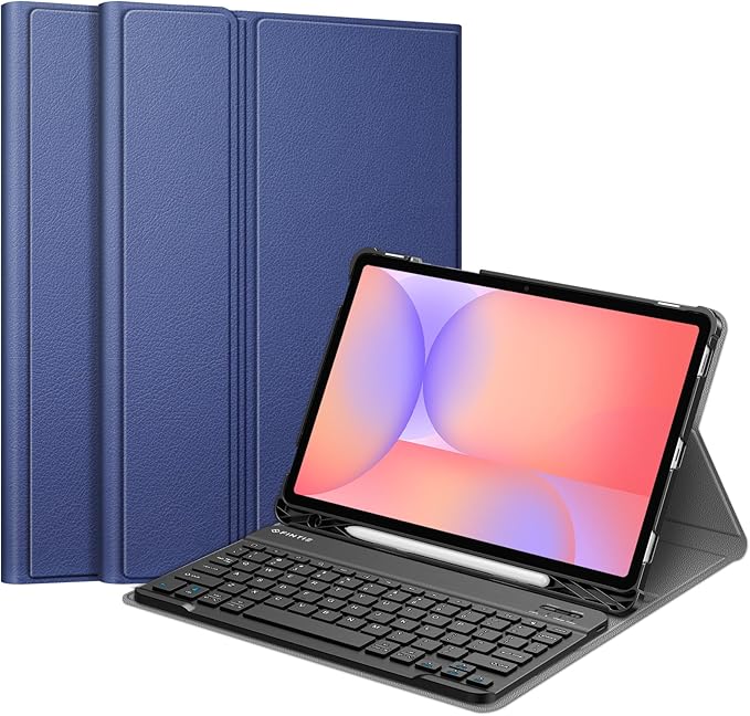 FINTIE Keyboard Case for Samsung Galaxy Tab S10 Lite/ S10 FE/ S9 FE 5G 10.9 Inch/Tab S9 11 Inch with S Pen Holder, Slim Stand Cover Detachable Wireless Bluetooth Keyboard, Navy