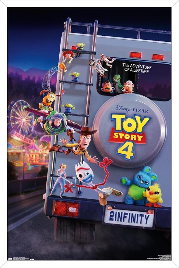 Trends International Disney Pixar Toy Story 4 - Final One Sheet Wall Poster, 14.725" x 22.375", White Framed Version