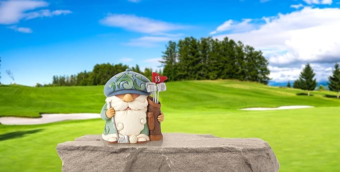 Enesco Jim Shore Heartwood Creek Athletes Golf Hole in One Gnome Mini Figurine- Resin Hand Painted Crafted Collectible Decorative Golfer Figurines Home Decor Sculpture Shelf Desk Statue Gift, 4 Inch