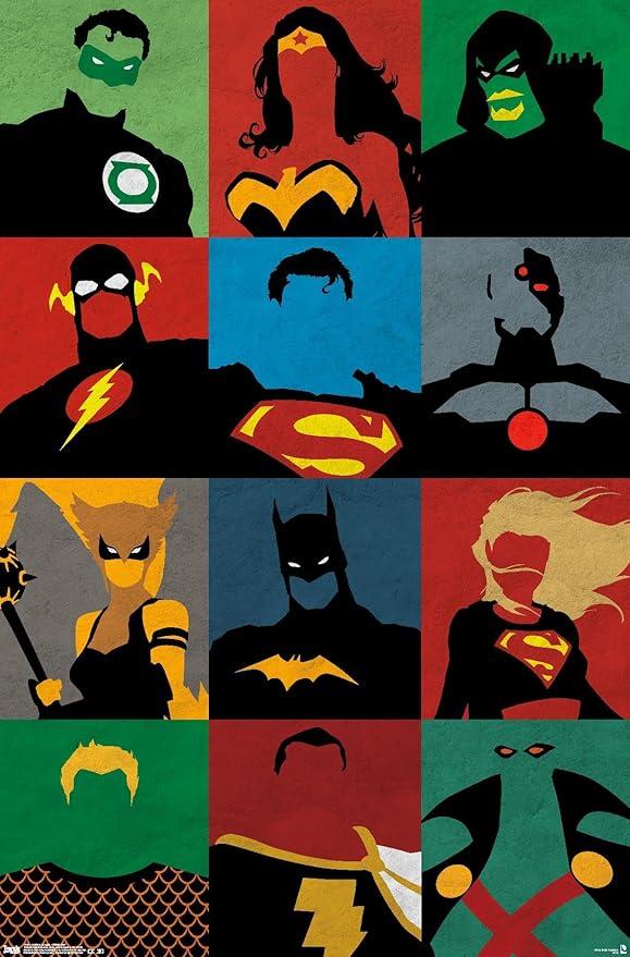 DC Comics Justice League - Minimalist Wall Poster, 19L" x 13W", Premium Unframed Version