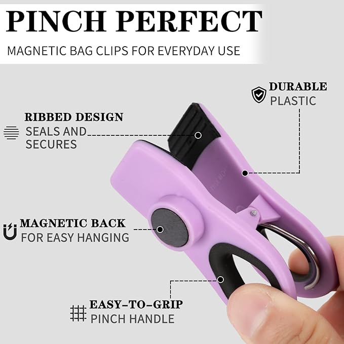 Chip Clips Bread Clips Bag Clips Magnetic Clips Chip Clip Chip Clips Bag Clips Food Clips Clips for Food Packages Chip Bag Clip (10pcs Light Yellow)