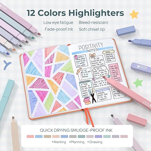 Nicpro 76PCS Bible Study Supplies Journaling Kit for Women, Bible Journal Set, Christian Gifts, Cute Spiral Notebook Stationary Set with Pen Case, Pastel Highlighter & Gel Pens No Bleed, Sticky Notes