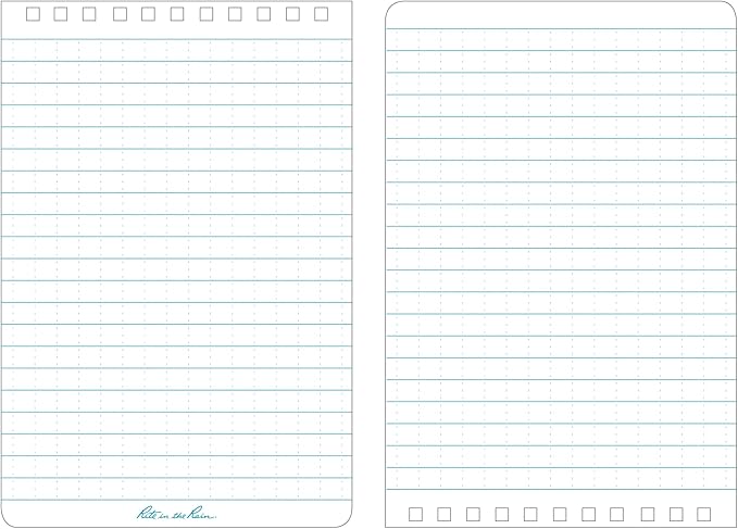 Rite In The Rain Weatherproof Top Spiral Notebook, 4" x 6", Blue Cover, Universal Pattern, 3 Pack (No. 246-3), 6 x 4 x 3.75
