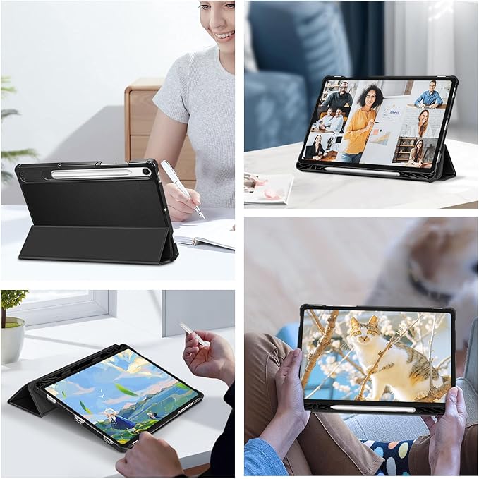 Fintie Slim Case for Samsung Galaxy Tab S10 Lite/ S10 FE/ S9 FE 5G 10.9 Inch/Tab S9 11 Inch with S Pen Holder, Ultra Thin Lightweight Tri-Fold Stand Cover with Auto Wake/Sleep, Black