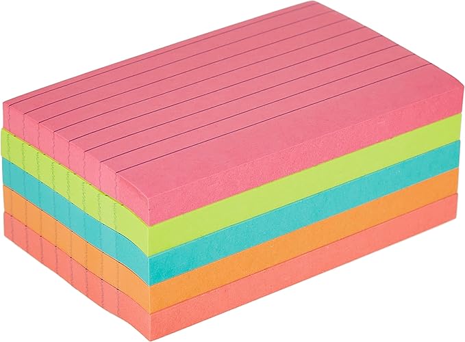 Post-it Notes, 3 in x 5 in,5 Sticky Notes Pads, 100 Sheets per Pad, Poptimistic Collection, School Supplies and Oﬃce Products, The Original Post-it Note