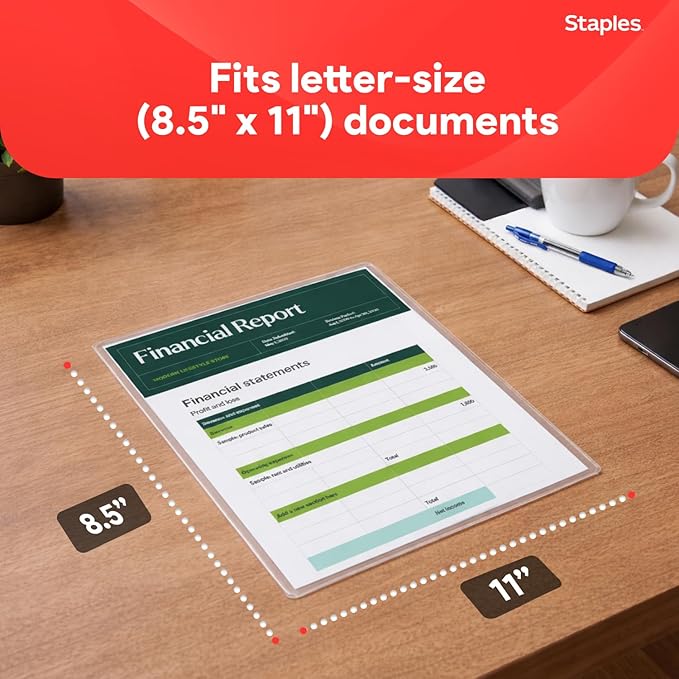 Staples Thermal Laminating Pouches, Letter Size, 9 x 11.5 Inches, 5 Mil, 100/Pack, for Office & School Use
