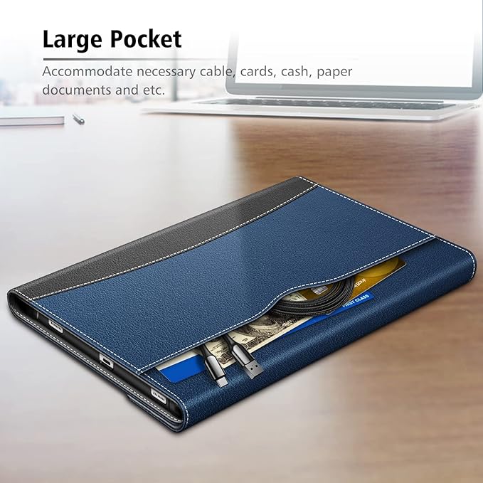 Fintie Case for Samsung Galaxy Tab S8/Tab S7 11 Inch (Model SM-X700/X706/T870/T875/T878) with Built-in S Pen Holder, Multiple Angle Portfolio Business Cover with Pocket Auto Sleep/Wake, Navy