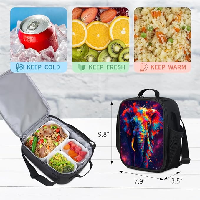 Kids Backpack for Boys Girls Preschool Kindergarten Backpacks Lightweight Elementary Middle School Bookbag with Lunch Box Set (Elephant)