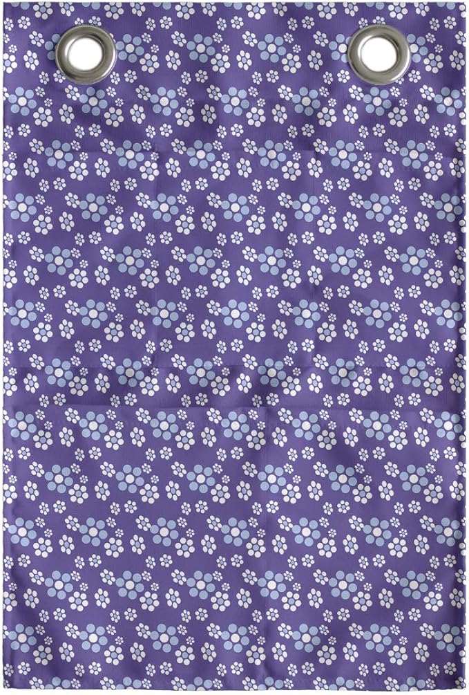 Ambesonne Romantic Hanging Pocket Organizer, Retro Blossom Petals Mini Aster and Daisy Flowers Meadow Rural Flourish, Printed Polyester Storage Bag with Pockets, 14" x 20", Blue Violet and White