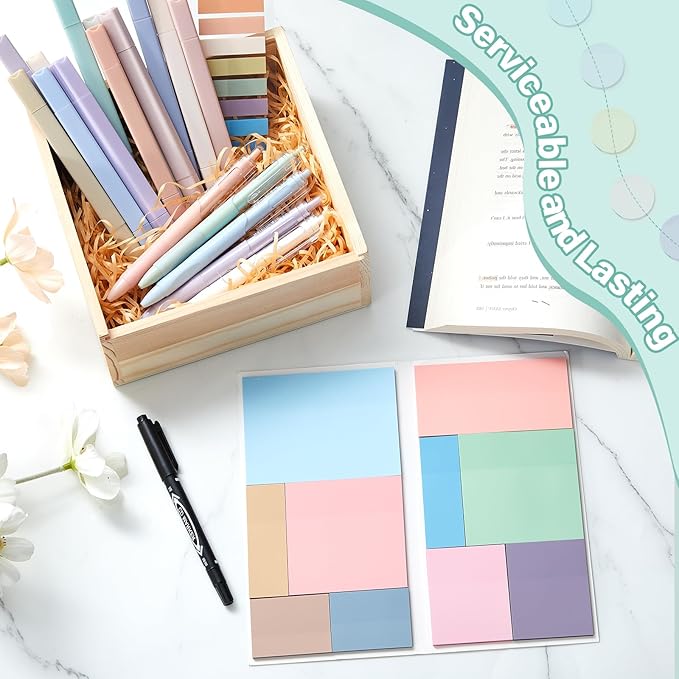 Jutom 38 Pcs Bible Journaling Study Kit for Women, Book Annotation Supplies with Highlighters Pens, Tabs, Sticky Notes, Markers for Christian Office Bible Study Supplies(Light Color,Square)