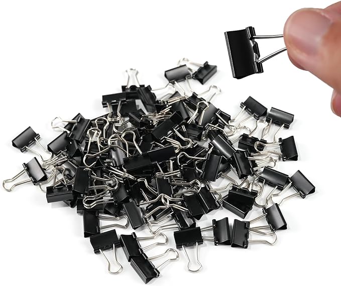 64Pcs Mini Binder Clips, 0.5 inch(13mm), Paper Clamps Micro Size for Office Supplies, Black