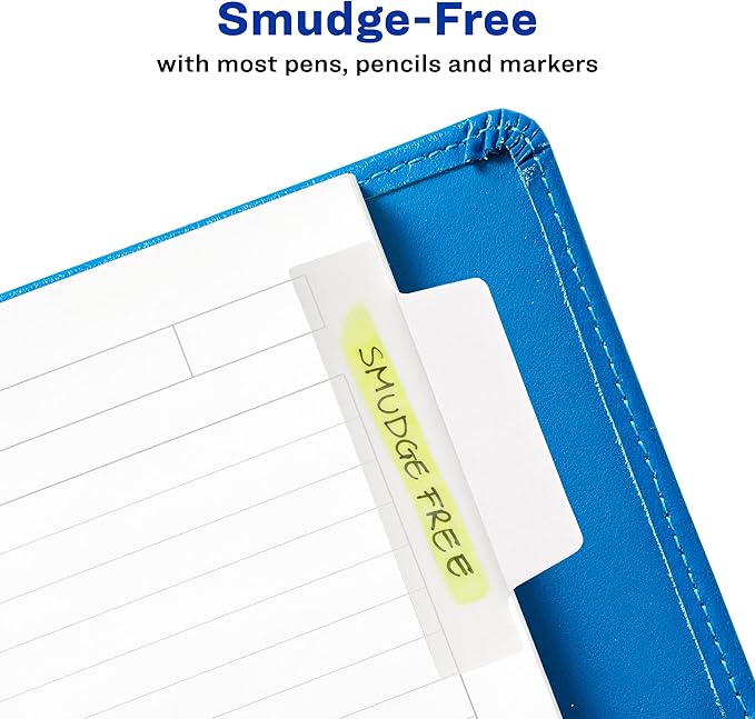 Avery Margin Ultra Tabs, 2.5" x 1", 2-Side Writable, White, 24 Repositionable Page Tabs (74789)