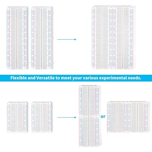 4PCS Breadboards Kit Include 2PCS 830 Point 2PCS 400 Point Solderless Breadboards for Proto Shield Distribution Connecting Blocks