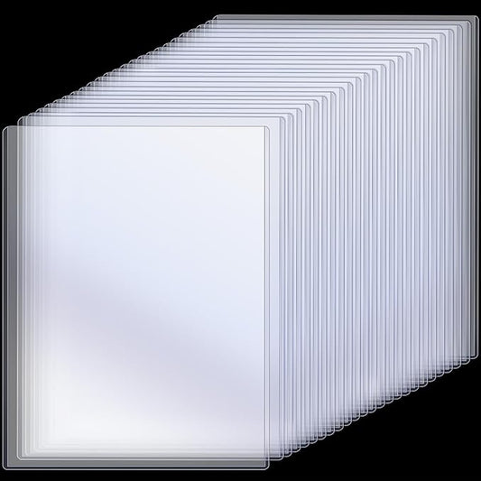 Teling 25 Pcs 8 1/2" x 11" Rigid Print Protectors Clear Rigid Sleeve Plastic Paper Page Protectors Clear Sheet Cover Photo Plastic Sleeve Hard Document Holder Birth Certificate Cover