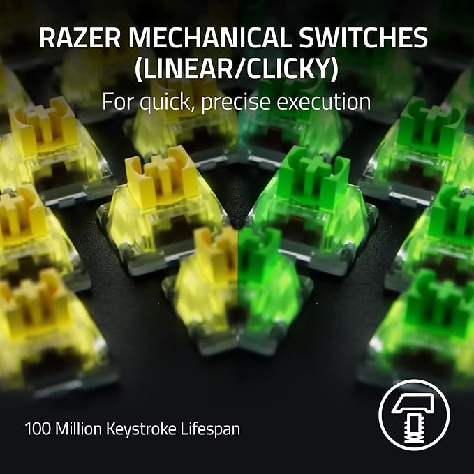 Razer BlackWidow V4 Pro Wired Mechanical Gaming Keyboard: Yellow Switches Linear & Silent - Doubleshot ABS Keycaps - Command Dial - Chroma RGB - Magnetic Wrist Rest - Snap Tap