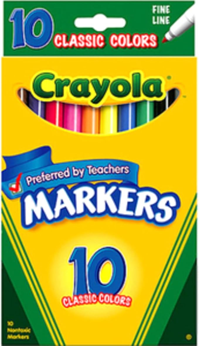 CRAYOLA MARKERS FINE LINE 10 COUNT