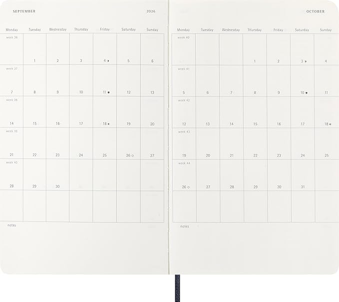 Moleskine Classic 12 Month 2026 Weekly Planner, Soft Cover, Large (5" x 8.25"), Sapphire Blue, 144 pages