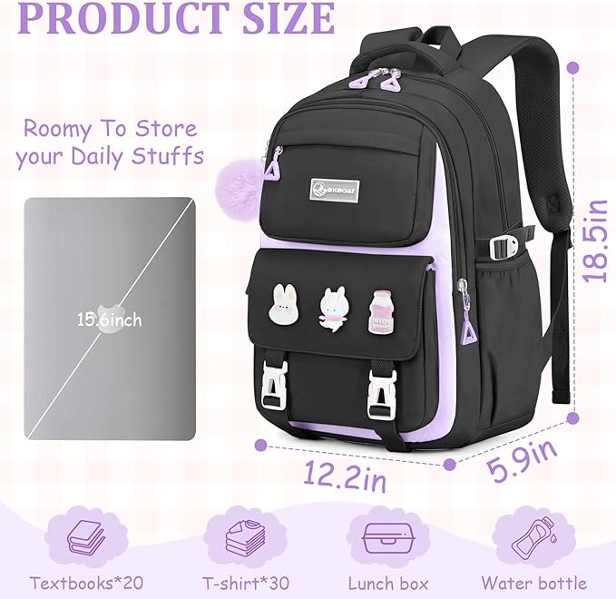 Kids Backpacks for Girls - Cute Girls Backpack for Elementary, Middle and High School Students - 18" School Bookbag