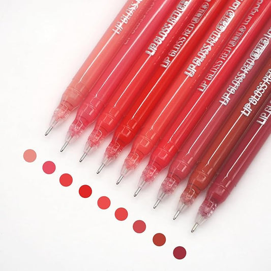 Gel Pens with Fine Point 0.6mm, 9 Colors Drawing Pencils for Adult Coloring Books Smooth Writing Pen Set for Journaling(Lip Stick Red)