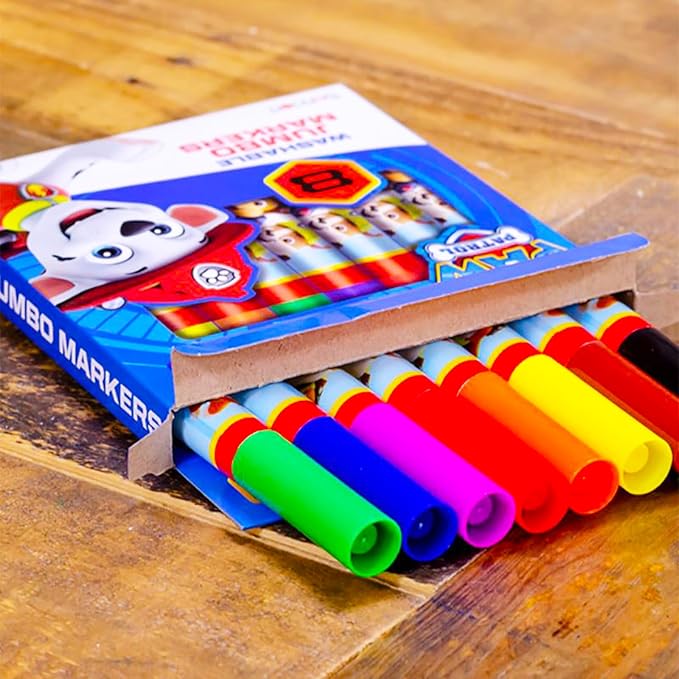 Paw Patrol Coloring Set - Bundle with 8 Markers and 16 Crayons for Coloring, Crafts, Drawing, and More | Paw Patrol School Supplies for Kids